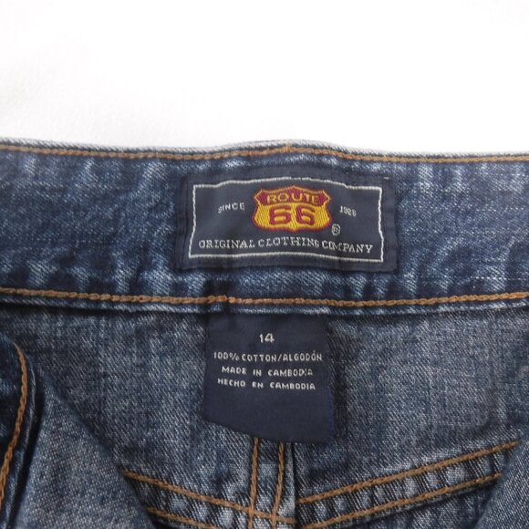 Vintage Route 66 jean mini skirt size US 14 100% cotton - Picture 5 of 7